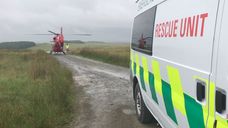 Casualty evacuation by helicopter at Mini Epynt 2017 rally