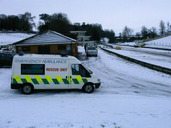 Outside the medical centre Cadwell Park 28th February 2004.