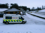 Outside the medical centre Cadwell Park 28th February 2004